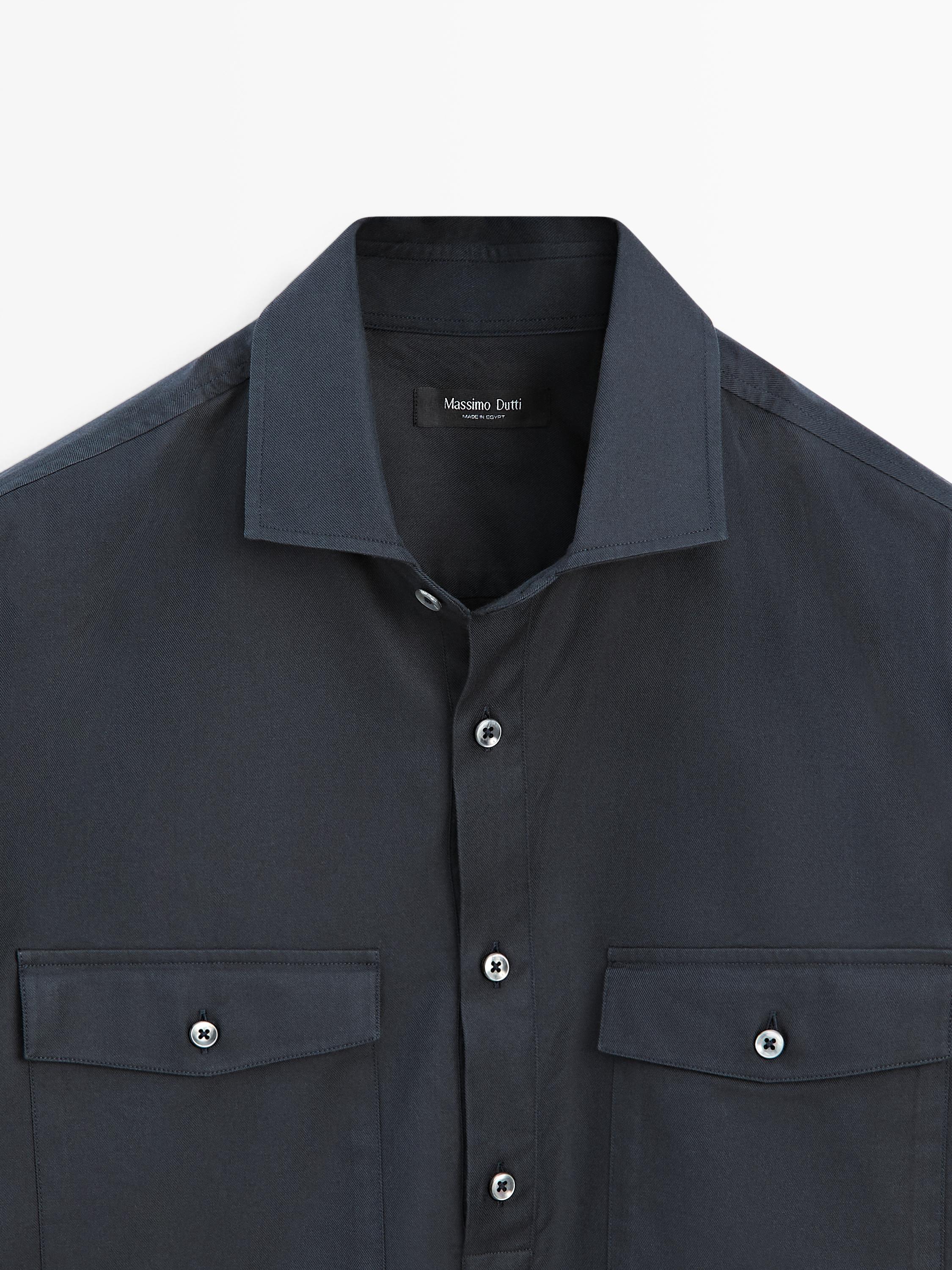Cotton shirt with pockets